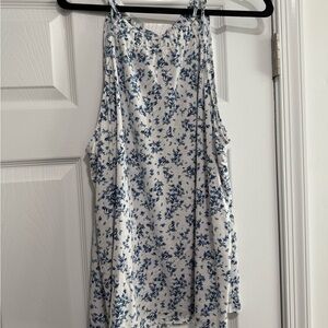 41 Hawthorn Blue and White Floral Tank Top